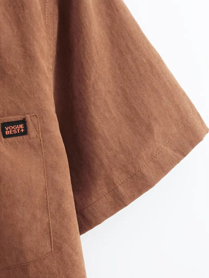 Camisa casual de algodão de manga curta