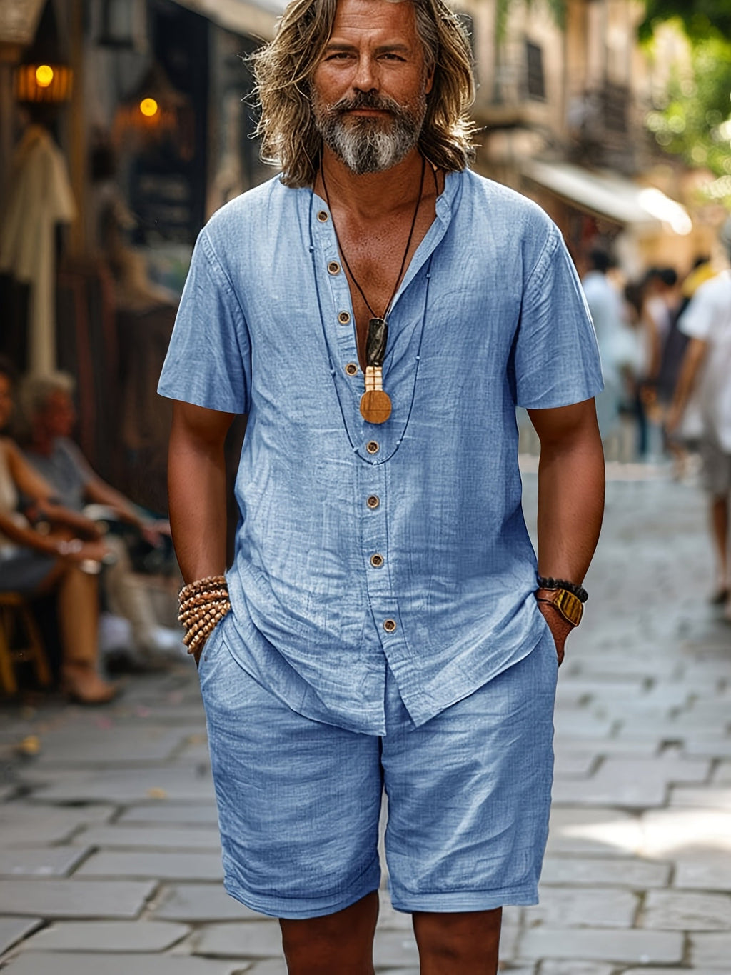 Conjunto elegante de manga curta