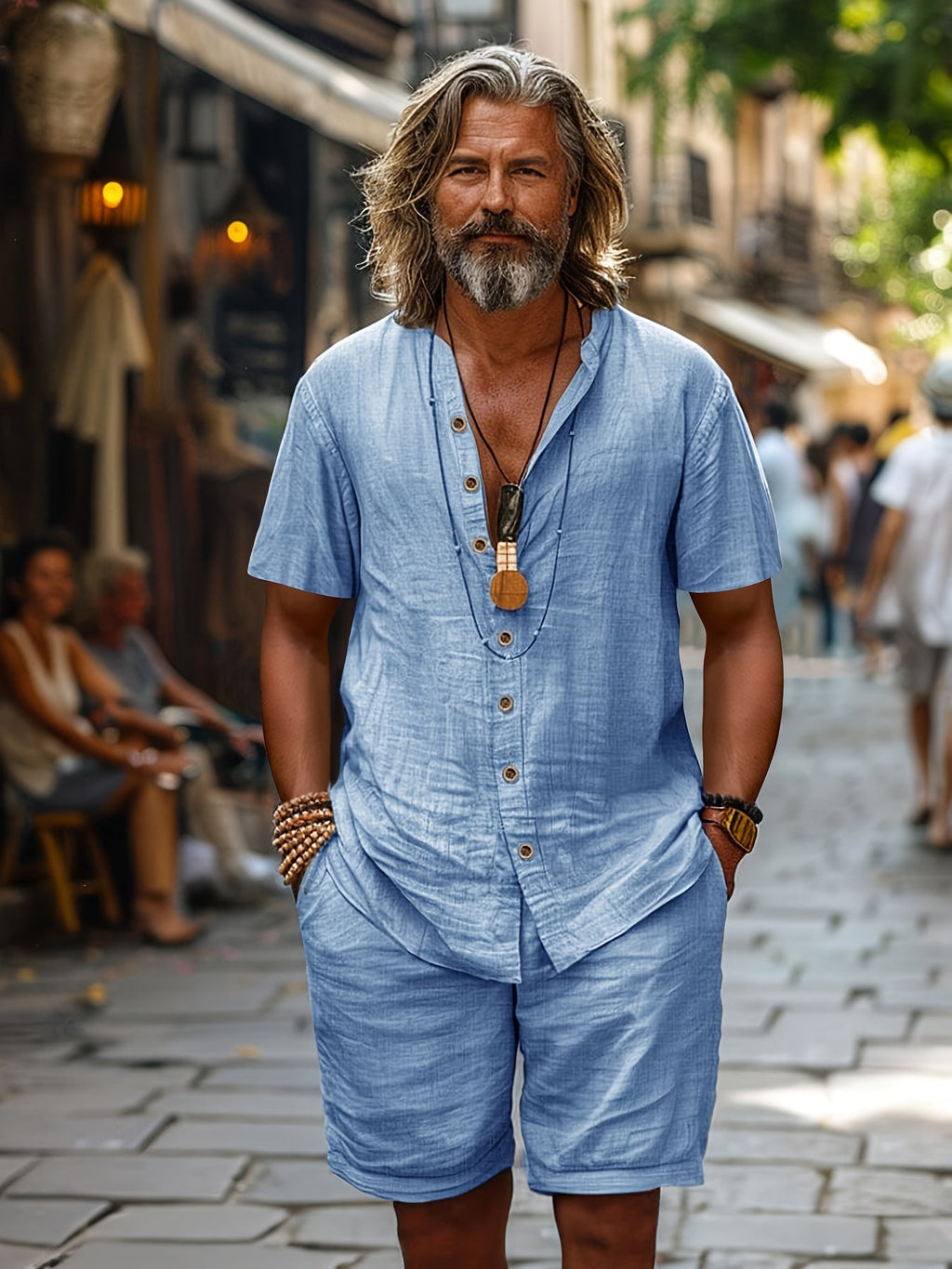 Conjunto elegante de manga curta