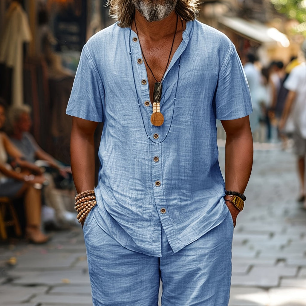 Conjunto elegante de manga curta