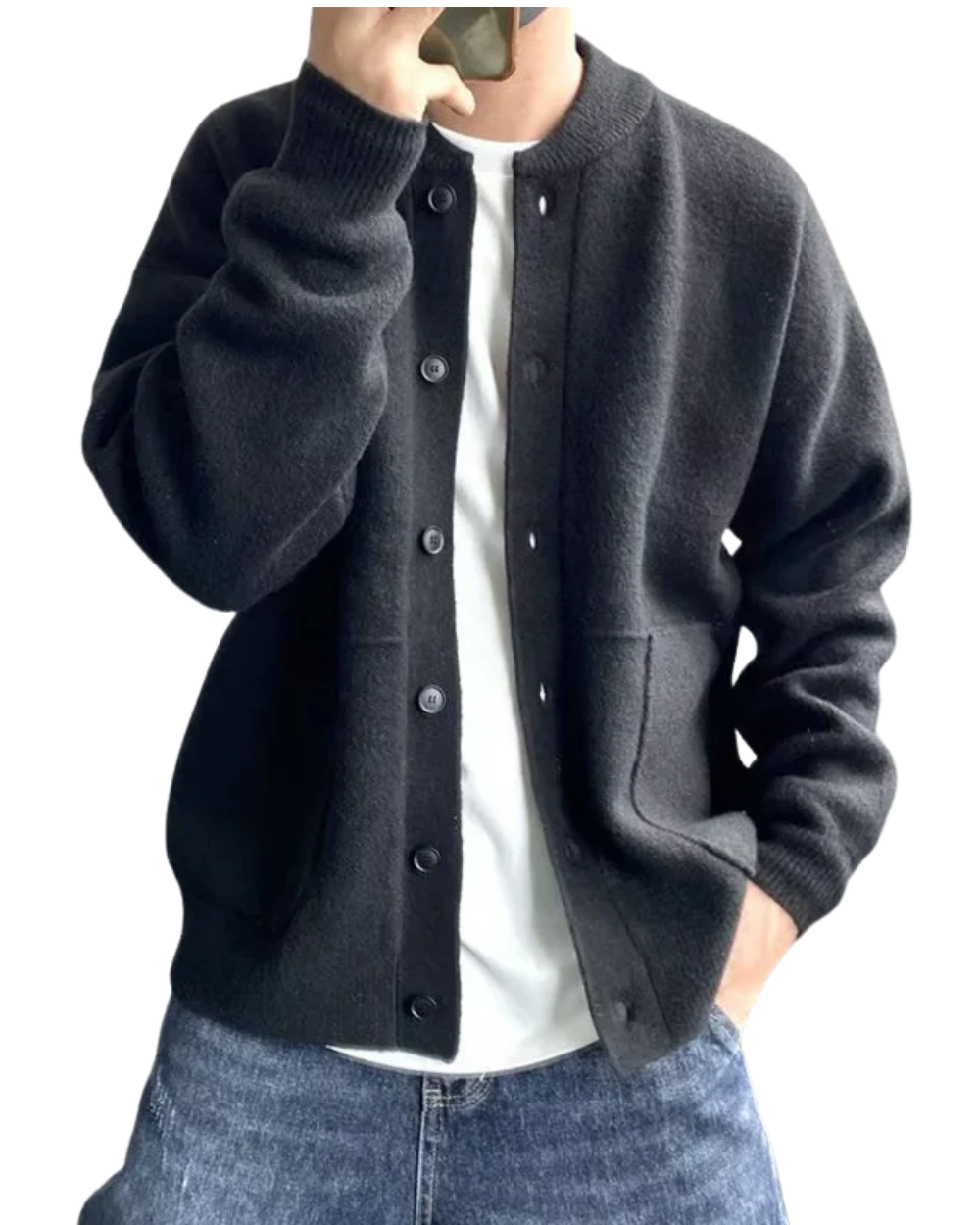 Casaco casual com botões