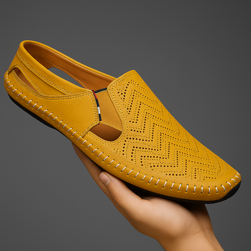 Sandálias com tira de couro