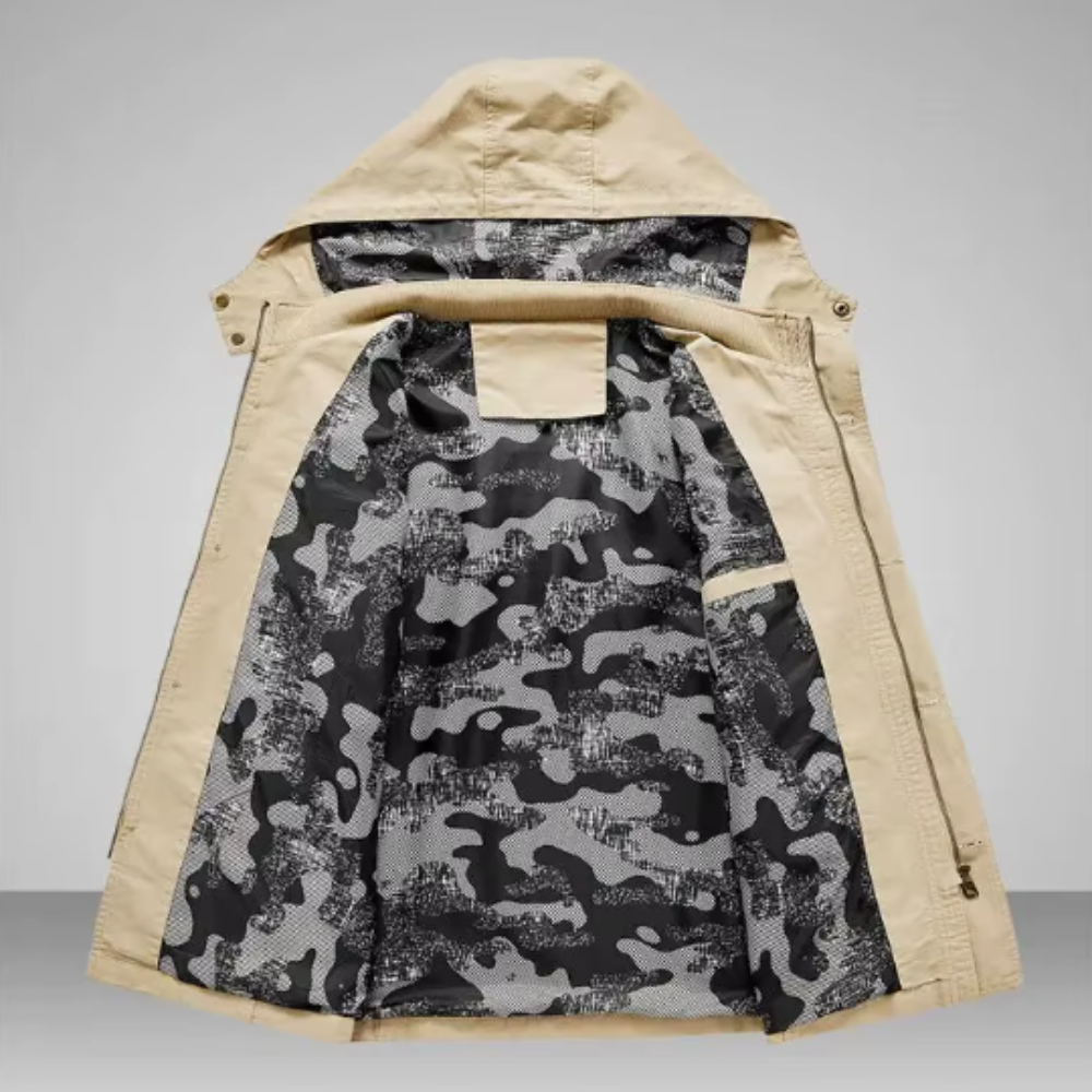 Casaco elegante com vários bolsos