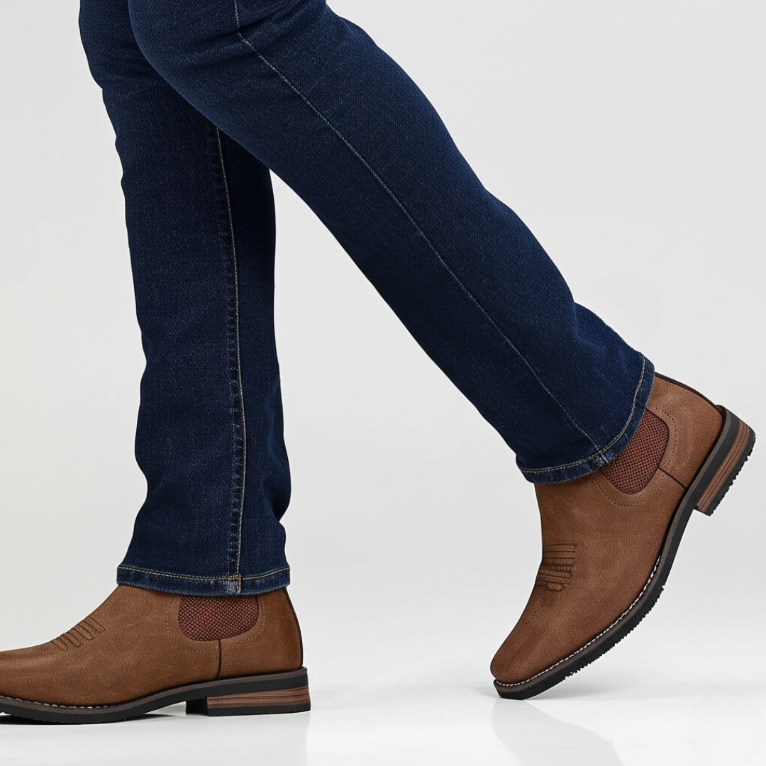 Botas de couro elegantes para homem