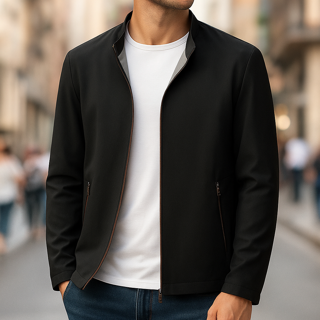 Casaco elegante com fecho de correr