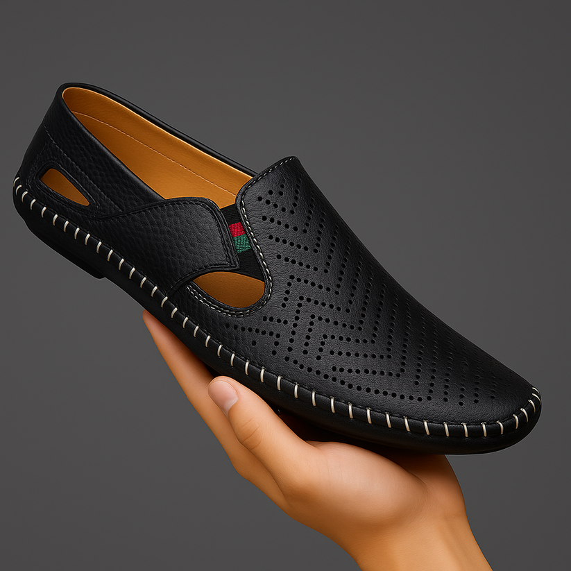 Sandálias com tira de couro