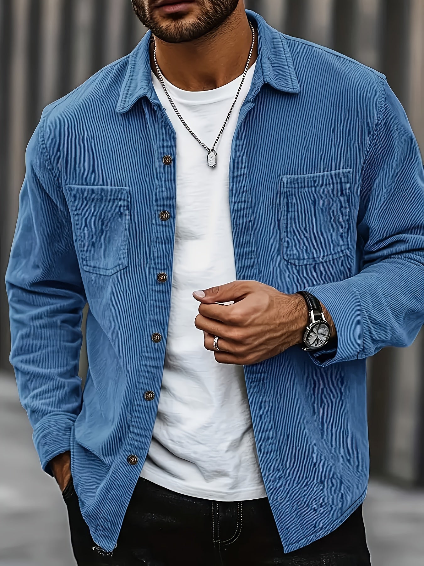 Casaco de bombazina casual