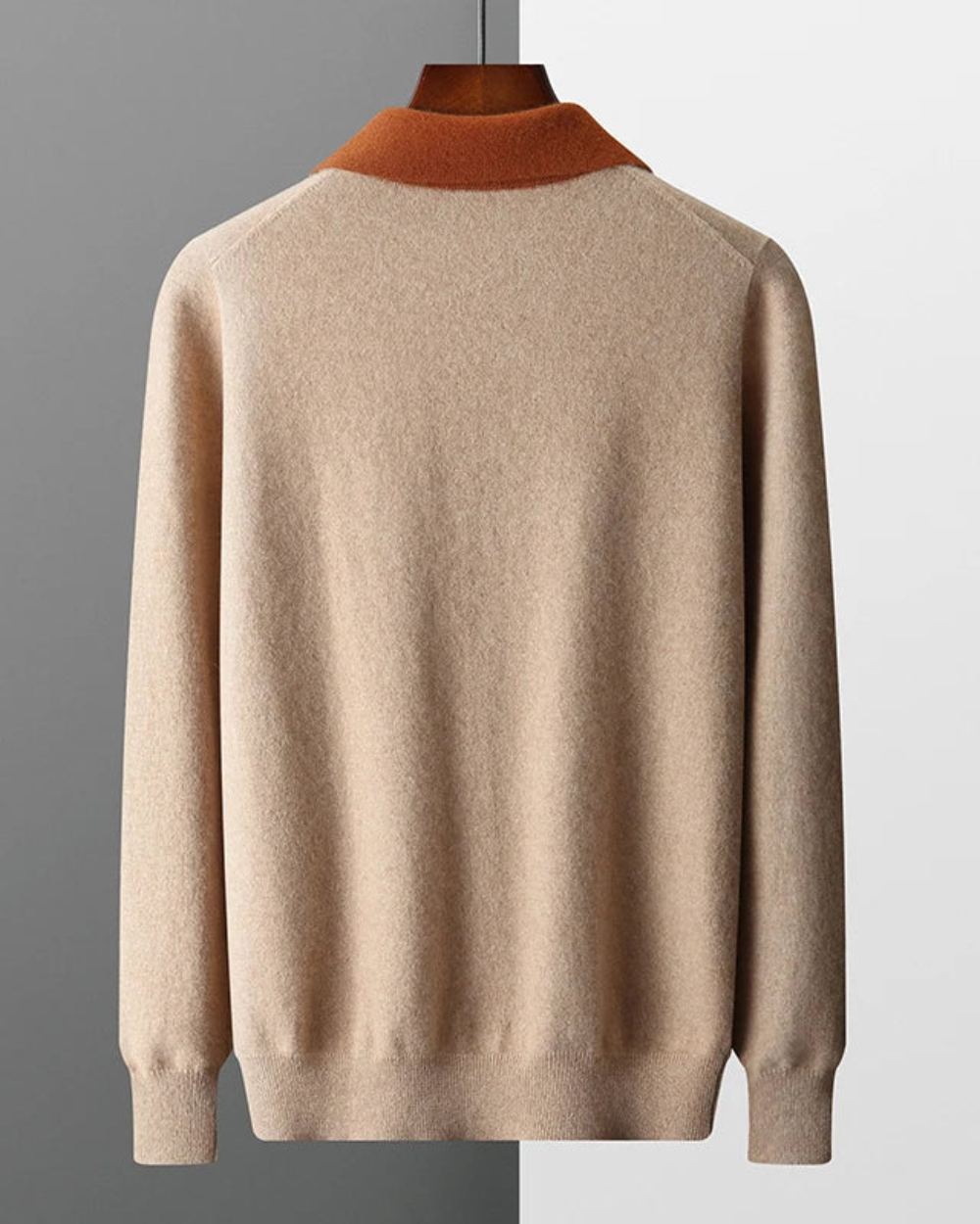 Polo Castelle com fecho de correr em caxemira