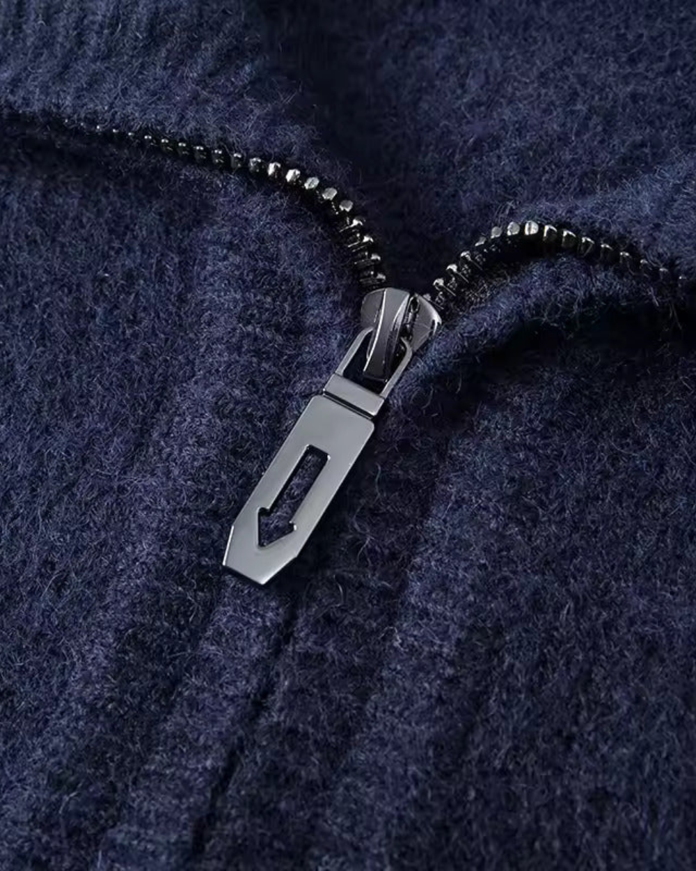 Camisola de caxemira com um quarto de fecho Gstaad