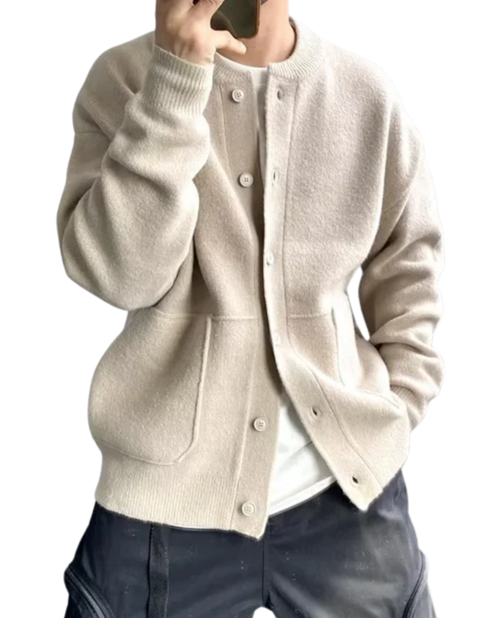 Casaco casual com botões
