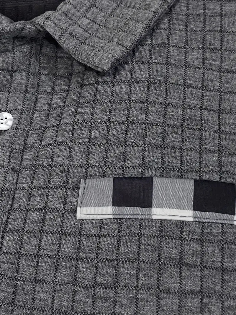 Camisola pólo com nervuras