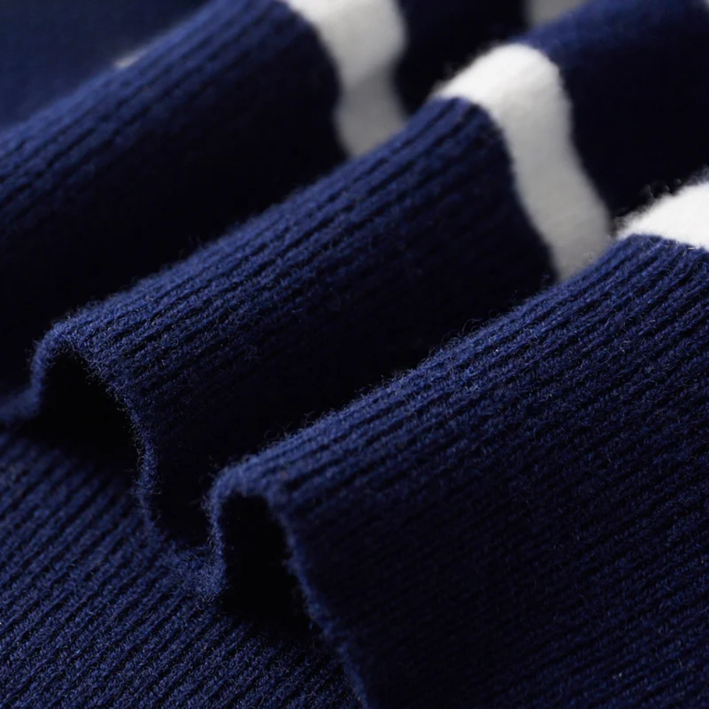 Elegante camisola de lã às riscas