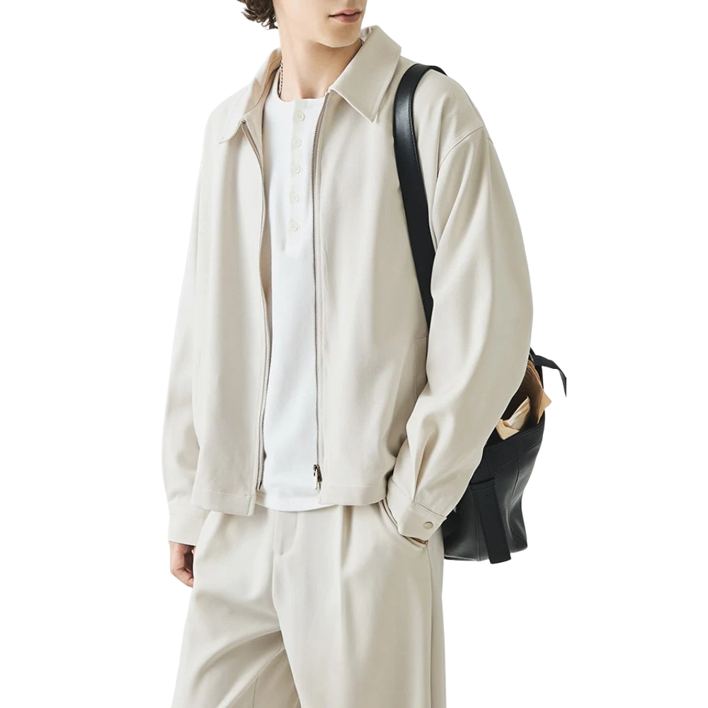 Casaco elegante com fecho de correr