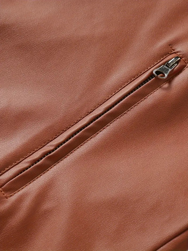 Casaco de cabedal casual