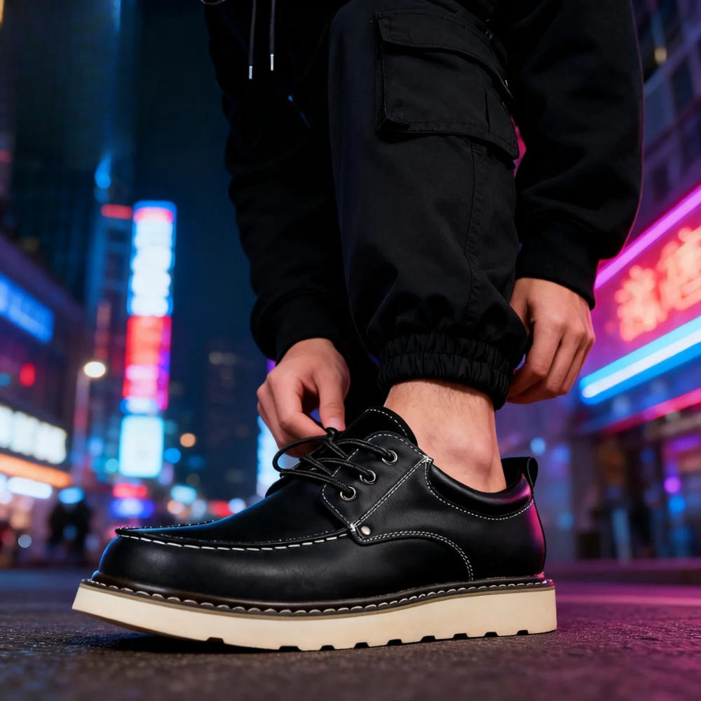 Sapatos de couro retro casuais