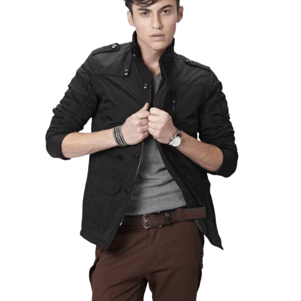 Casaco elegante à prova de vento