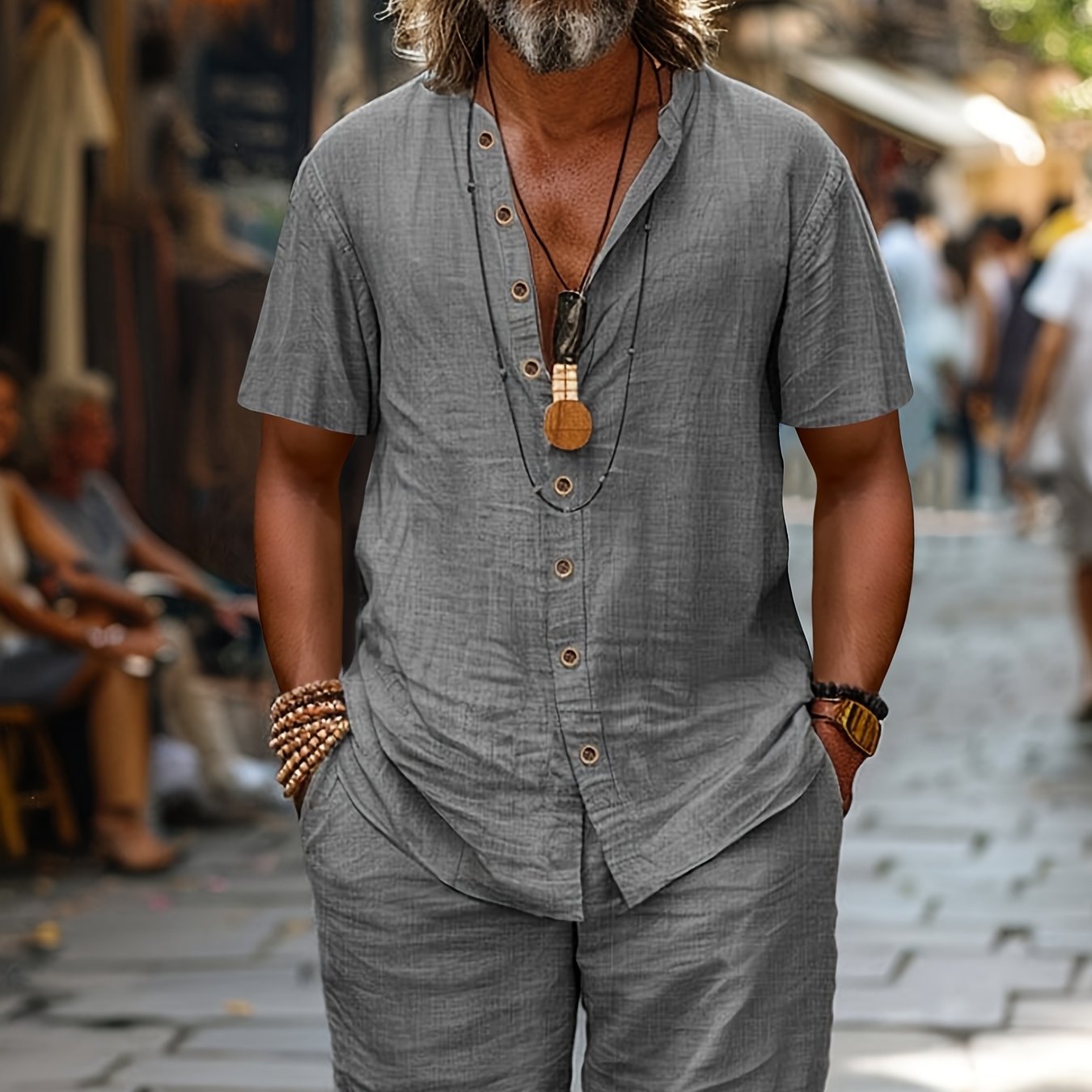 Conjunto elegante de manga curta