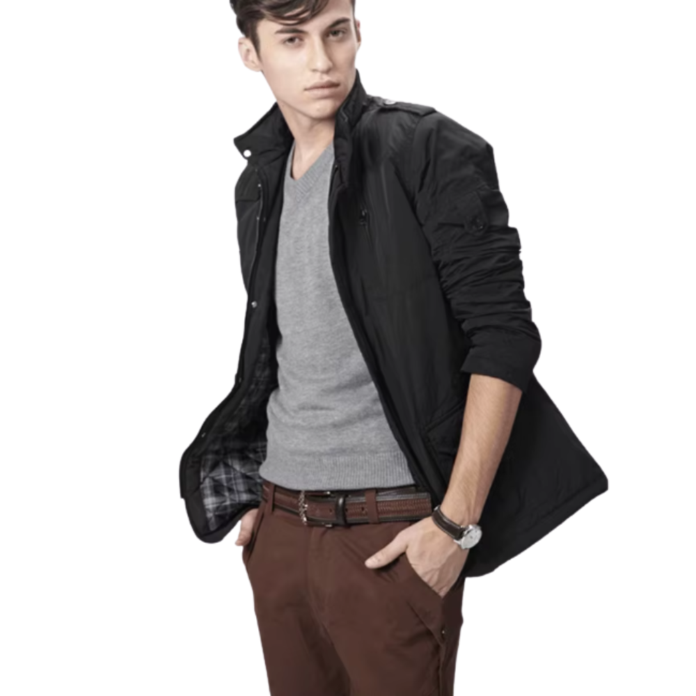 Casaco elegante à prova de vento