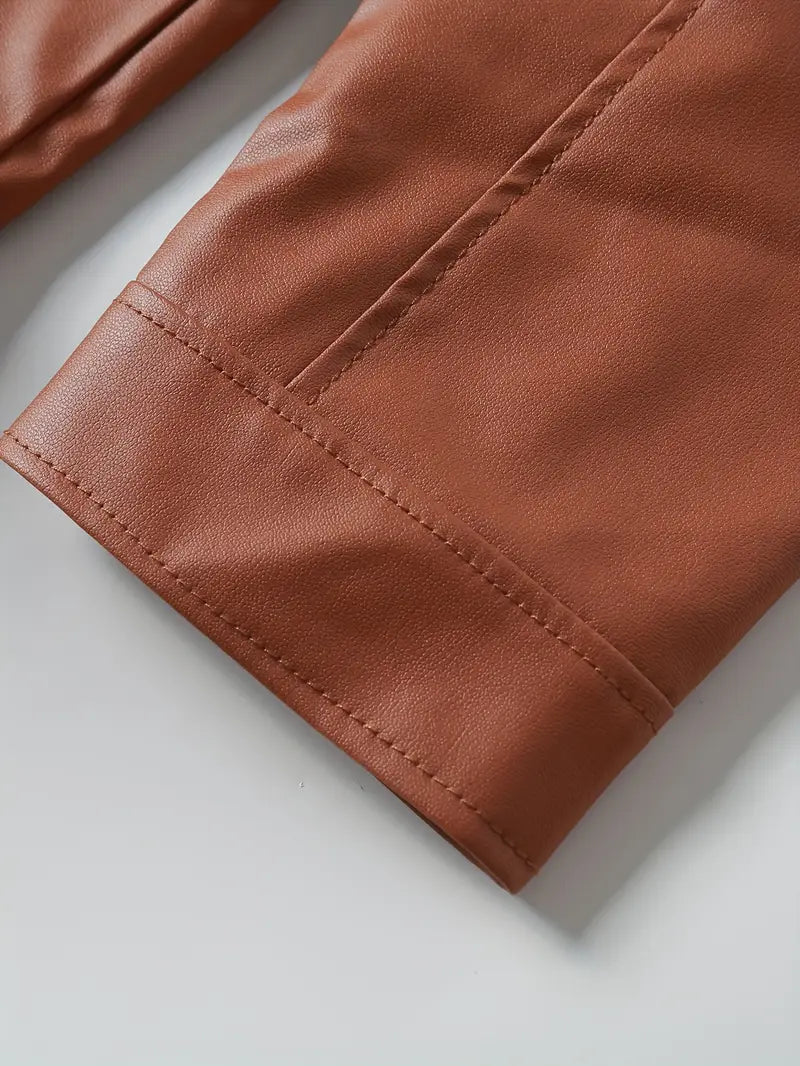 Casaco de cabedal casual