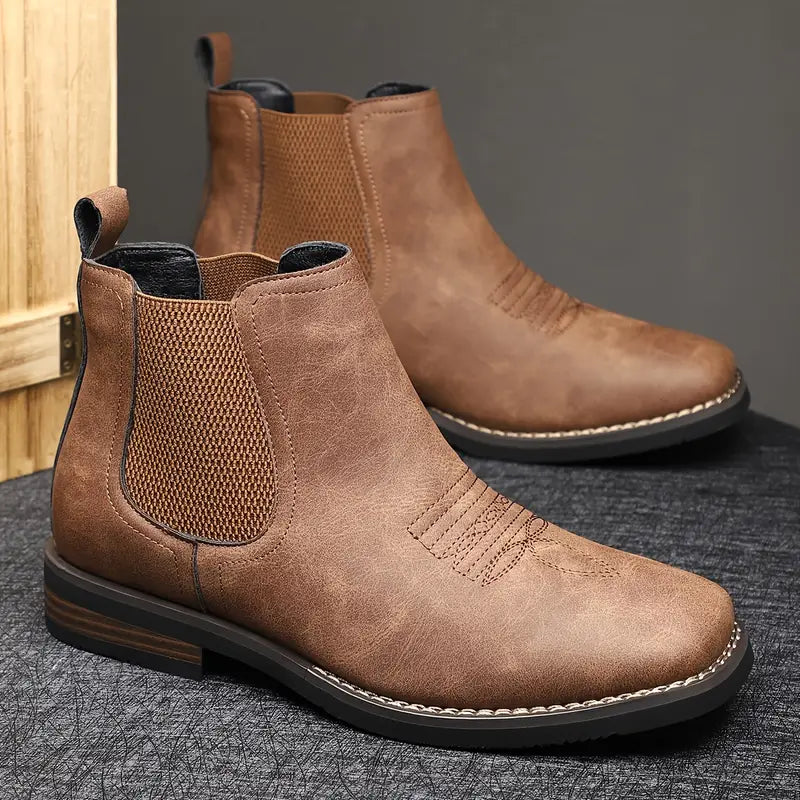 Botas de couro elegantes para homem