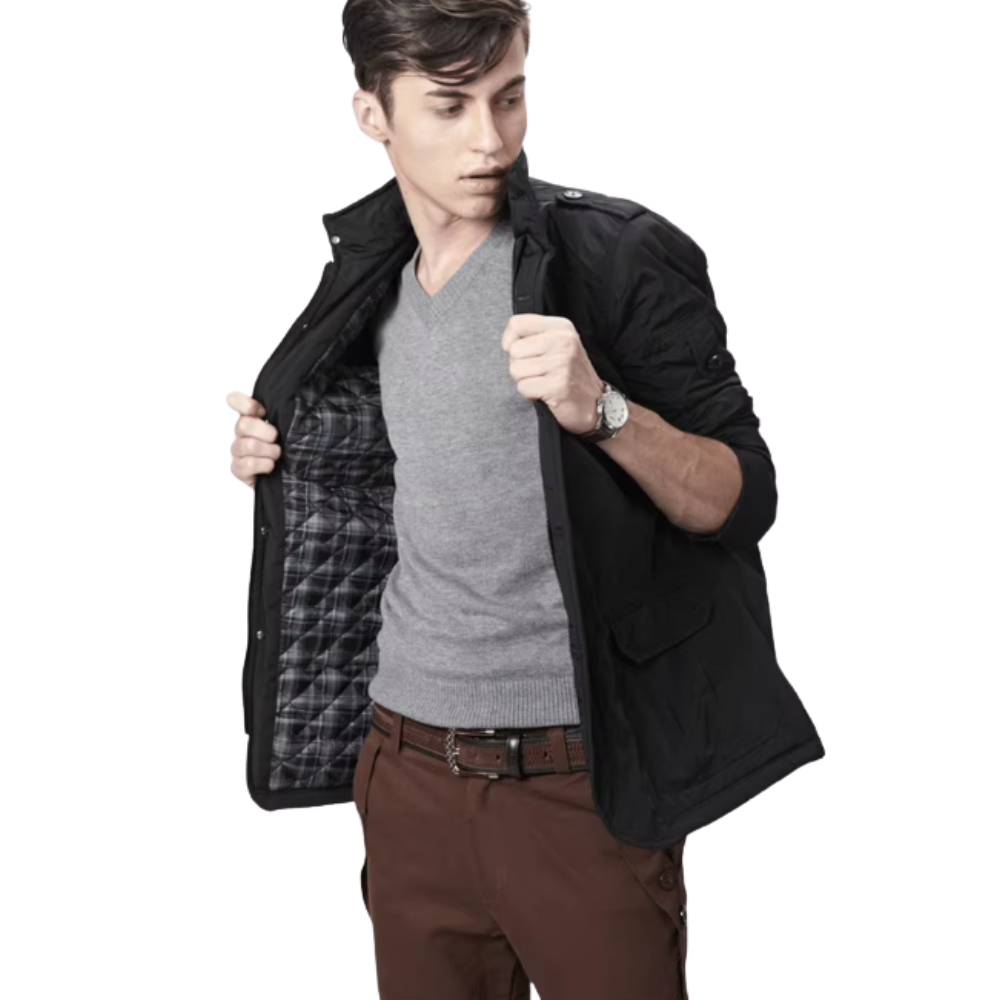 Casaco elegante à prova de vento