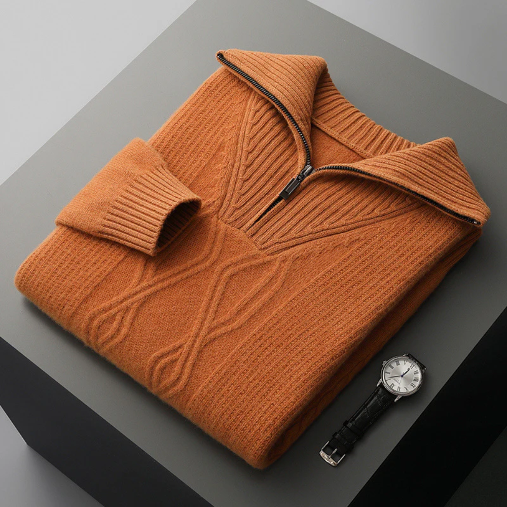 Camisola com fecho de correr Taranto Merino Wool