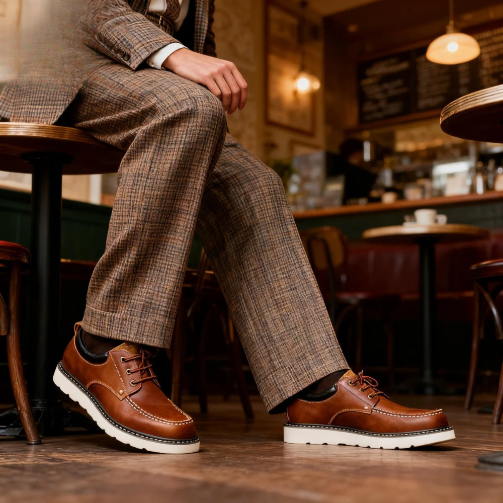 Sapatos de couro retro casuais