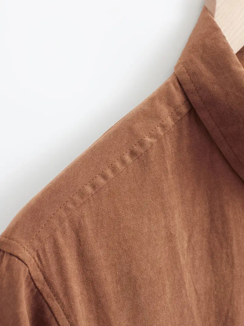 Camisa casual de algodão de manga curta