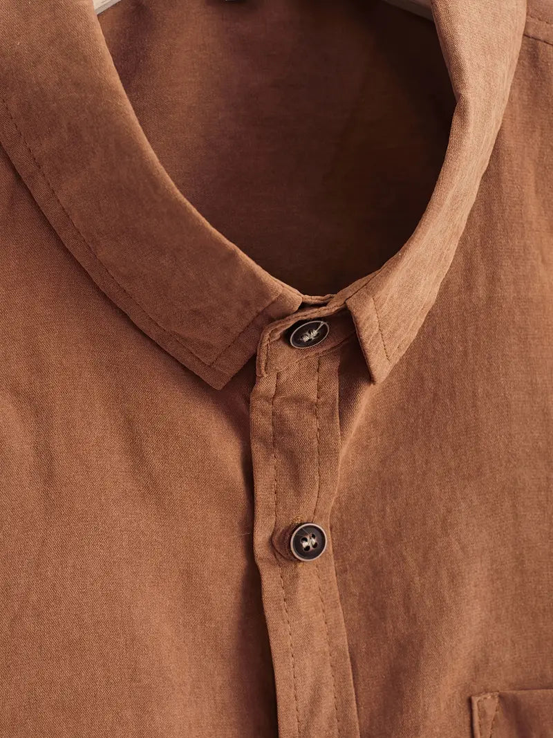 Camisa casual de algodão de manga curta