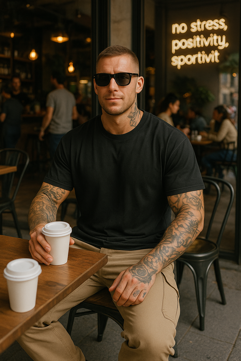 Conjunto de t-shirts de algodão casual de tamanho grande - 3 unidades