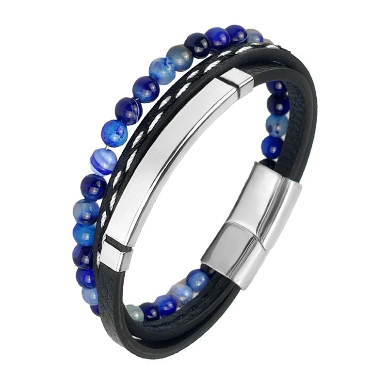 Pulseira de aço de luxo para homem