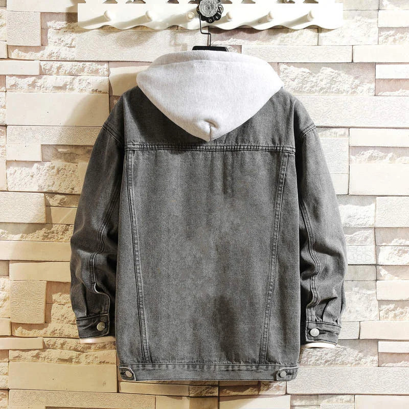 Casaco de ganga com capuz elegante