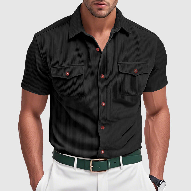 Camisa de bombazina elegante para homem