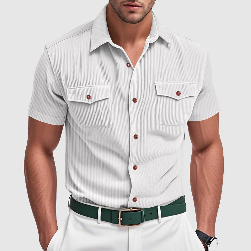 Camisa de bombazina elegante para homem
