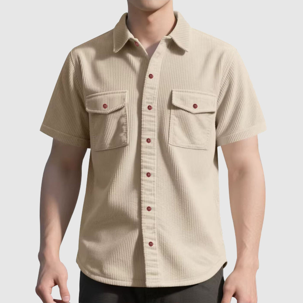 Camisa de bombazina elegante para homem