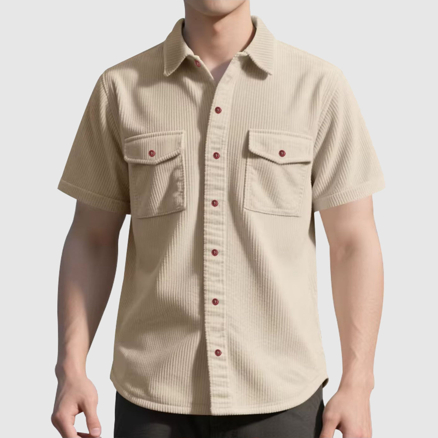 Camisa de bombazina elegante para homem
