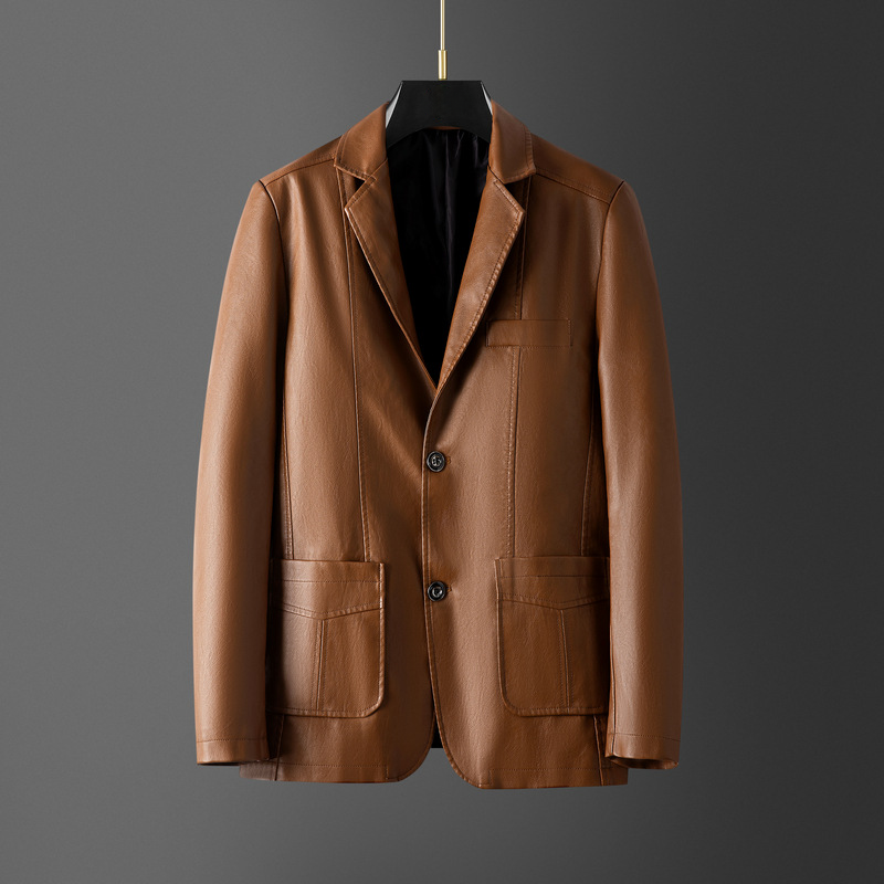 Blazer de couro elegante para homem