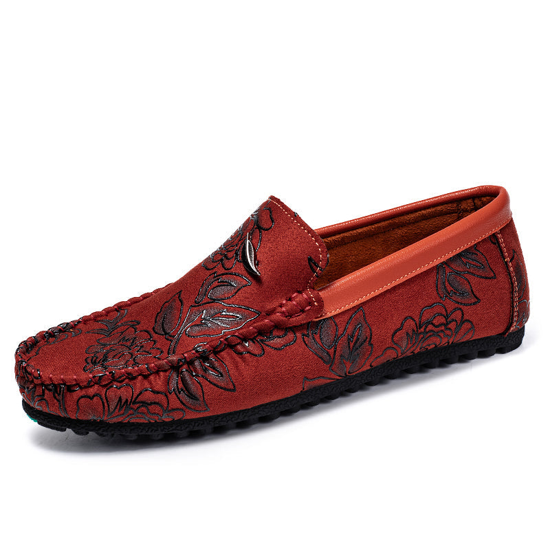 Mocassins em pele floral