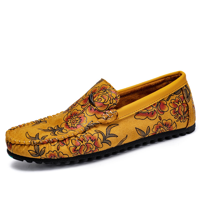 Mocassins em pele floral