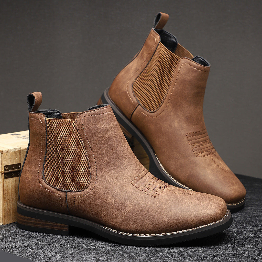 Botas de couro elegantes para homem