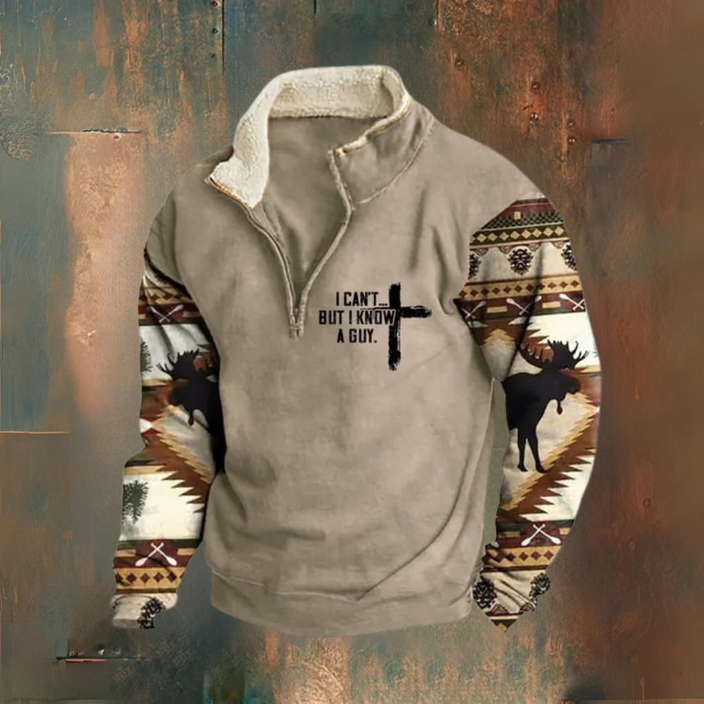 Camisola com fecho de correr vintage