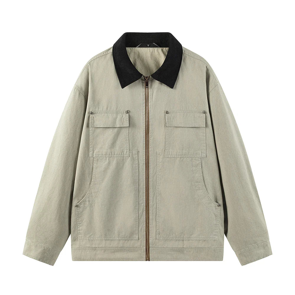 Casaco de ganga de algodão elegante