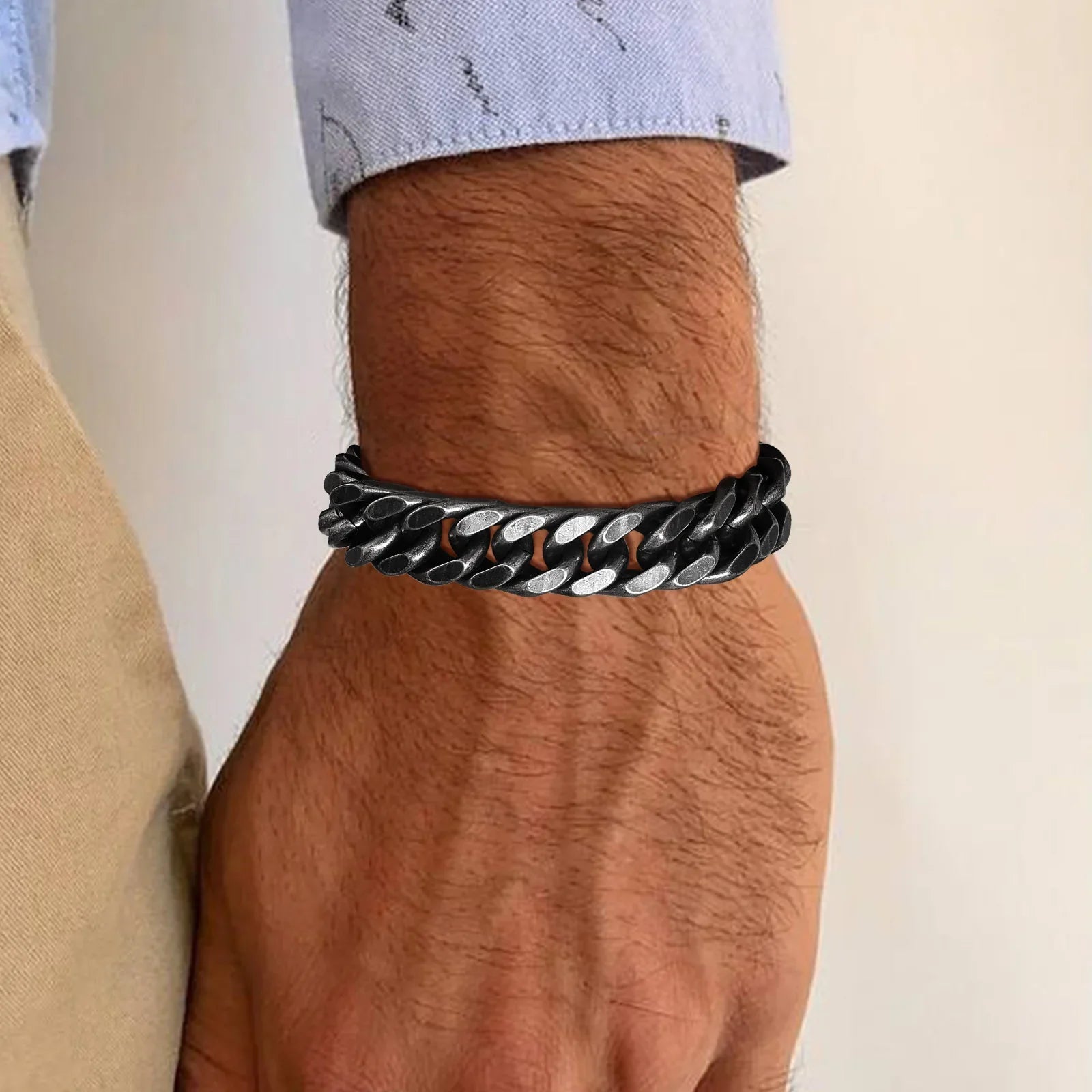 Pulseira de aço inoxidável para homem