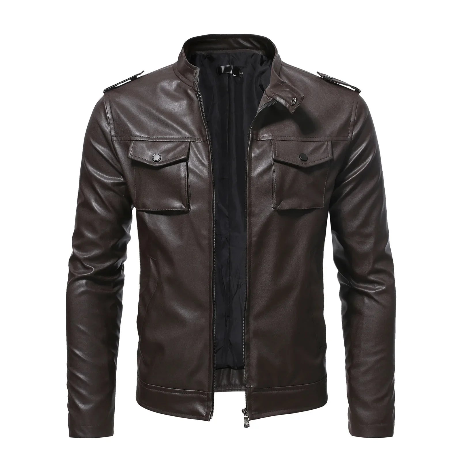 Casaco de couro casual