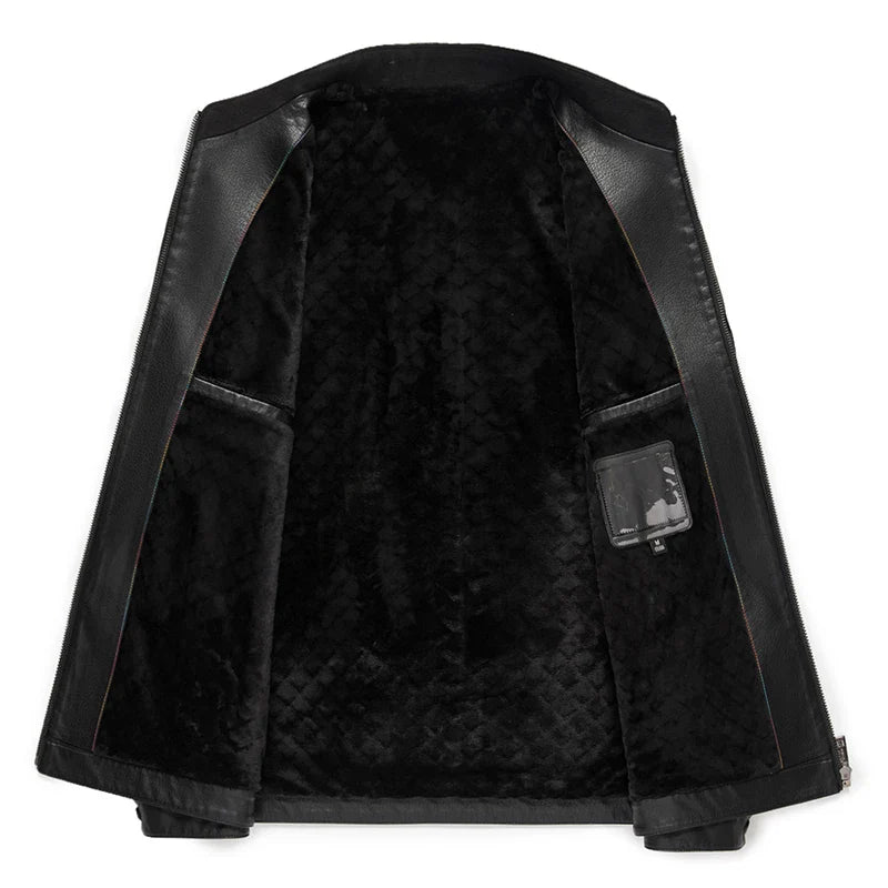 Casaco de couro elegante para homem