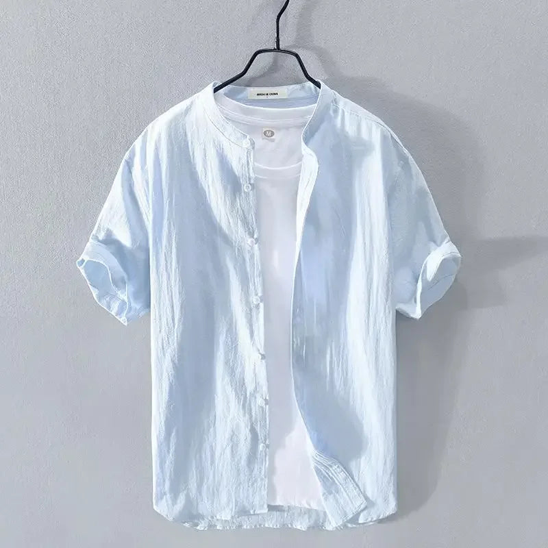 Camisa de verão em algodão e linho