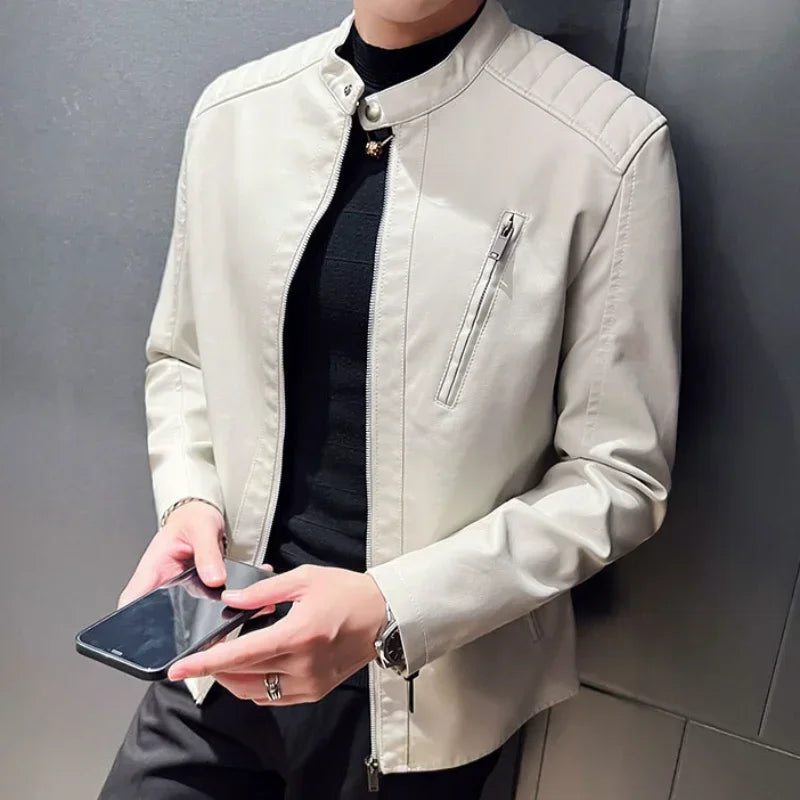 Casaco de cabedal elegante