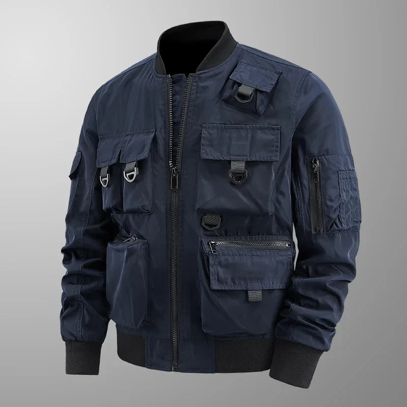 Casaco retro com vários bolsos