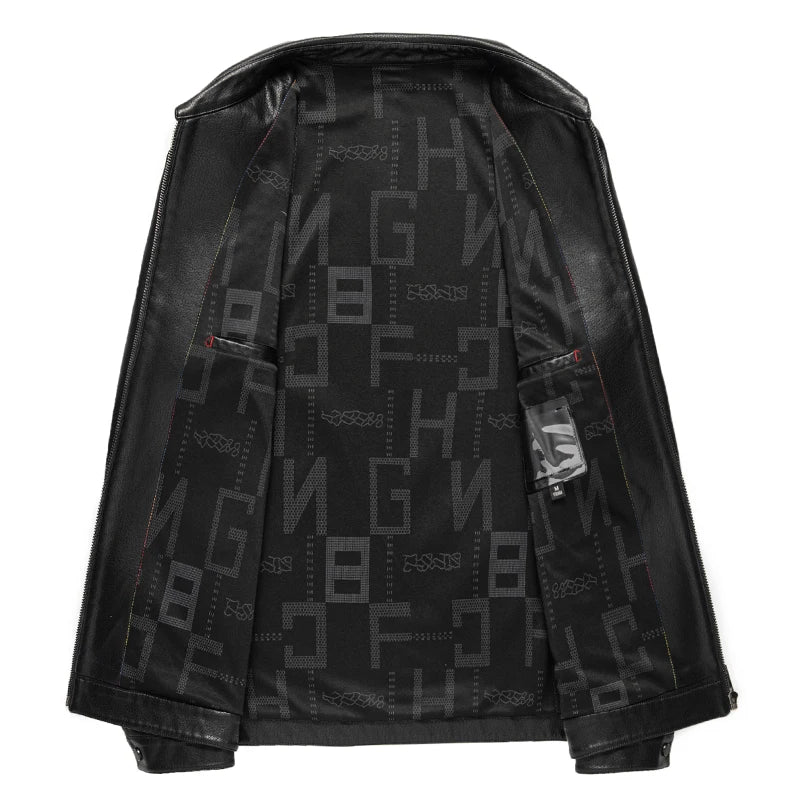 Casaco de couro elegante para homem