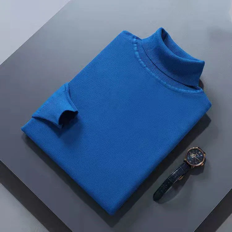 Elegante camisola de gola alta em algodão